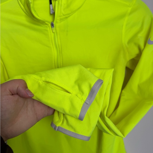 Nike neon Yellow Half-Zip Top - Picture 3 of 5